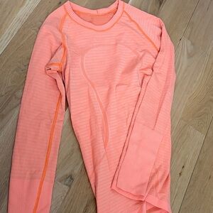 Peach Long Sleeve Athletic Top